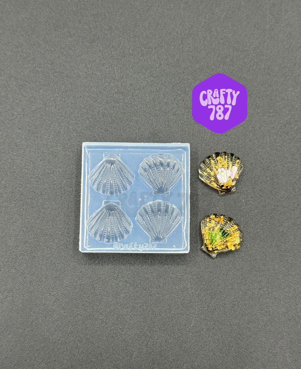 Shell 2D Silicone Mold, Resin Silicone Mold, Food Safe Mold (D15)